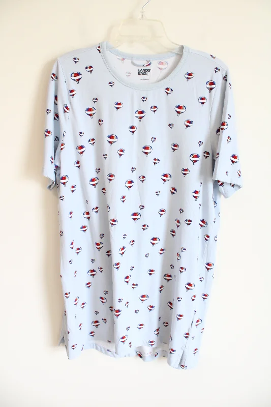 Lands' End Light Blue Hot Air Balloon T-Shirt Dress | L (14/16)-- Print Jacquard Patchwork Lands' End Light Blue Hot Air Balloon T-Shirt Dress | L (14/16)-- Print Jacquard Patchwork