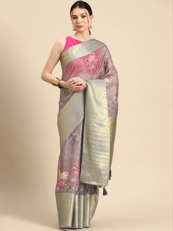 Rust Munga Silk Digital Print Animal Print Saree with Unstitched Blouse - Hiral Fashion Office Formal Blouse Rust Munga Silk Digital Print Animal Print Saree with Unstitched Blouse - Hiral Fashion Office Formal Blouse