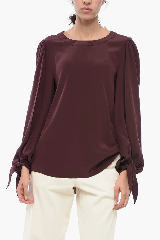 Chloe Silk Blouse with Puffed Sleeves 38 Italian size Versatile Layering Blouse
