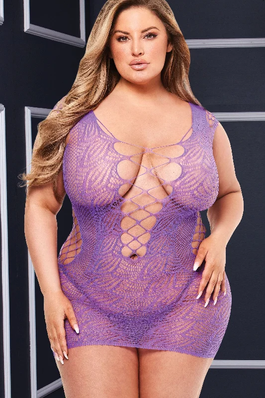 Corset Front Lace Mini Dress | Plus Size Stylish Floral Print Mini Dress