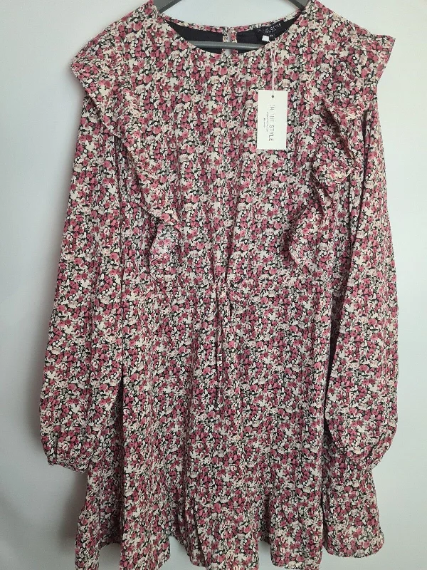 In The Style Jac Jossa Pink Floral Print High Neck Mini Dress Size 26 **** SW28 Cozy Satin Mini Dress In The Style Jac Jossa Pink Floral Print High Neck Mini Dress Size 26 **** SW28 Cozy Satin Mini Dress