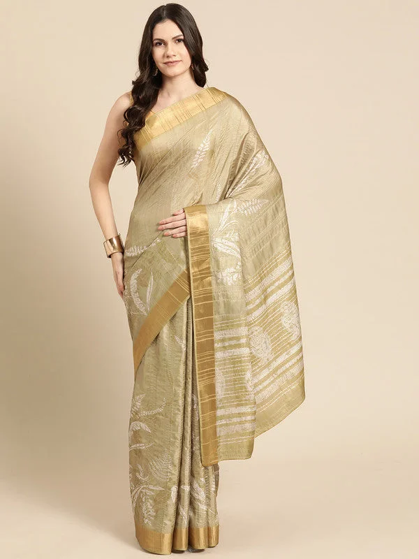 Olive Silk Blend Digital Print Floral Saree with Unstitched Blouse - Hiral Fashion Ruffled Neck Blouse Olive Silk Blend Digital Print Floral Saree with Unstitched Blouse - Hiral Fashion Ruffled Neck Blouse