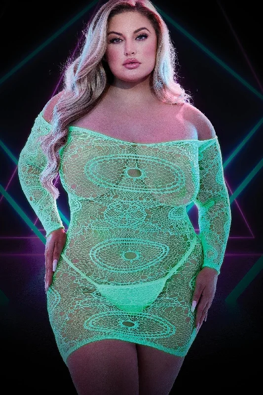 Glow In The Dark Mini Dress Trendy Lace Mini Dress