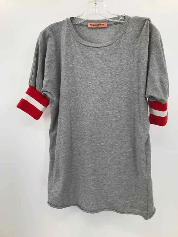 Pre-Owned Maggie Marilyn Grey Size Medium T-shirt-- Zippered Buttoned Snapped