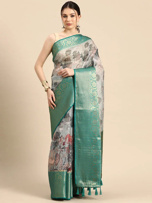 Gray Munga Silk Digital Print Animal Print Saree with Unstitched Blouse - Hiral Fashion Elegant Lace Blouse Gray Munga Silk Digital Print Animal Print Saree with Unstitched Blouse - Hiral Fashion Elegant Lace Blouse