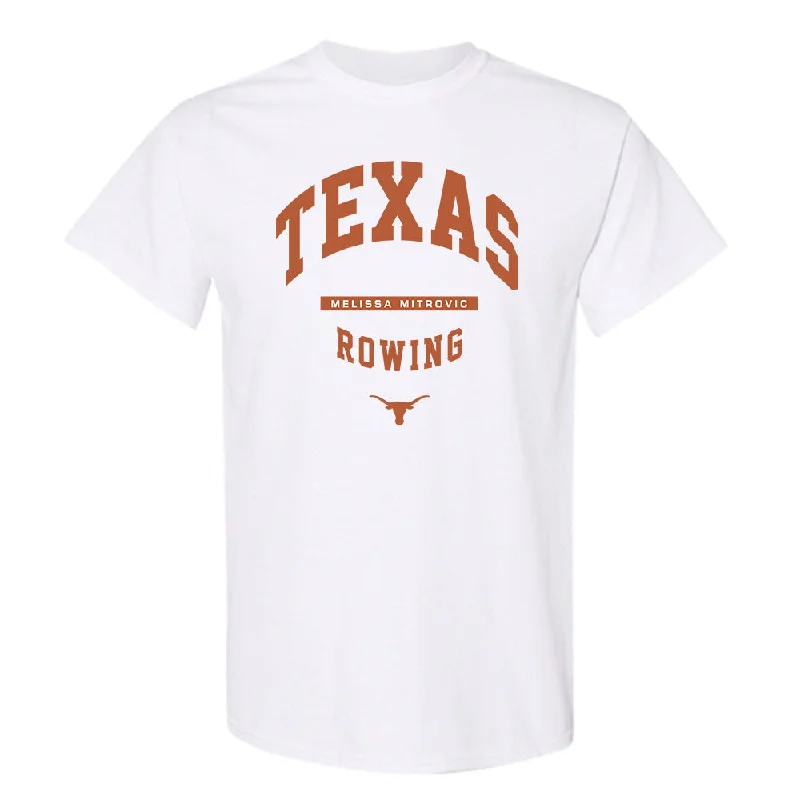 Texas - NCAA Women's Rowing : Melissa Mitrovic - Classic Fashion Shersey T-Shirt-- Solid Color Striped Floral Texas - NCAA Women's Rowing : Melissa Mitrovic - Classic Fashion Shersey T-Shirt-- Solid Color Striped Floral
