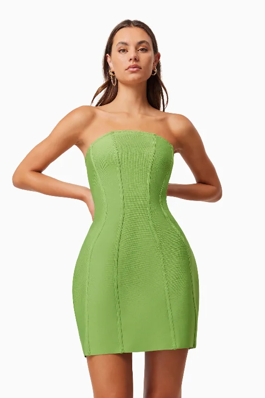 Rose Strapless Mini Dress - Green Comfortable Shift Mini Dress