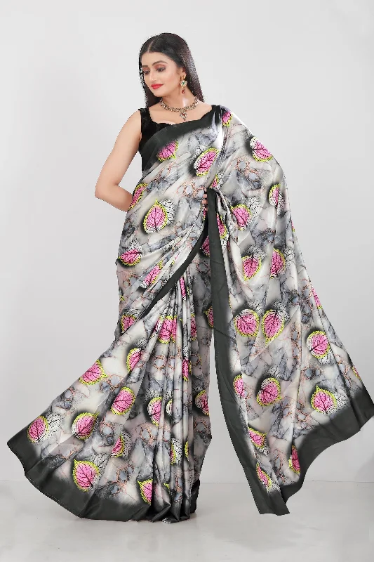 Jyoti Fashion Women's Multicolor Pure Japan Satin Digital Printed Designer Saree with Blouse Backless Summer Blouse Jyoti Fashion Women's Multicolor Pure Japan Satin Digital Printed Designer Saree with Blouse Backless Summer Blouse