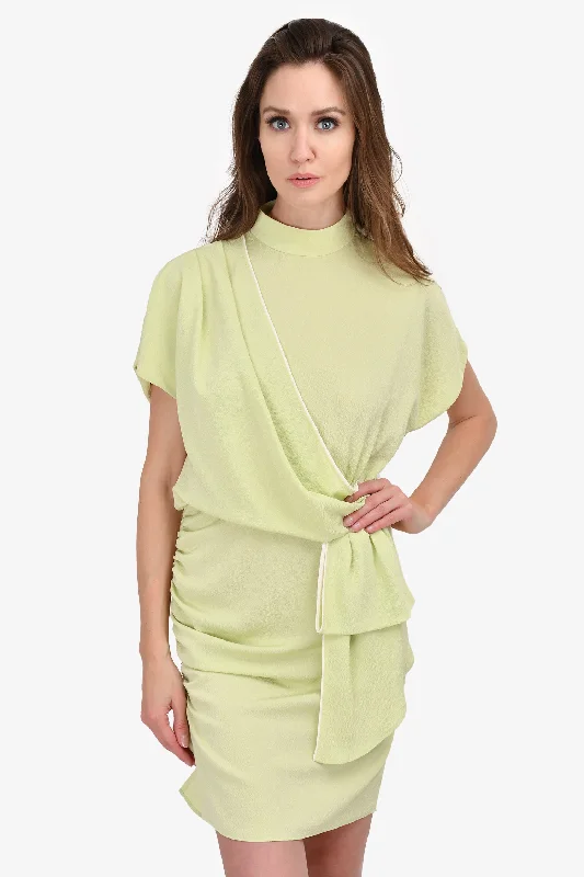 Marianna Senchina Green Wrap Mini Dress Size S Chic Sleeveless Mini Dress