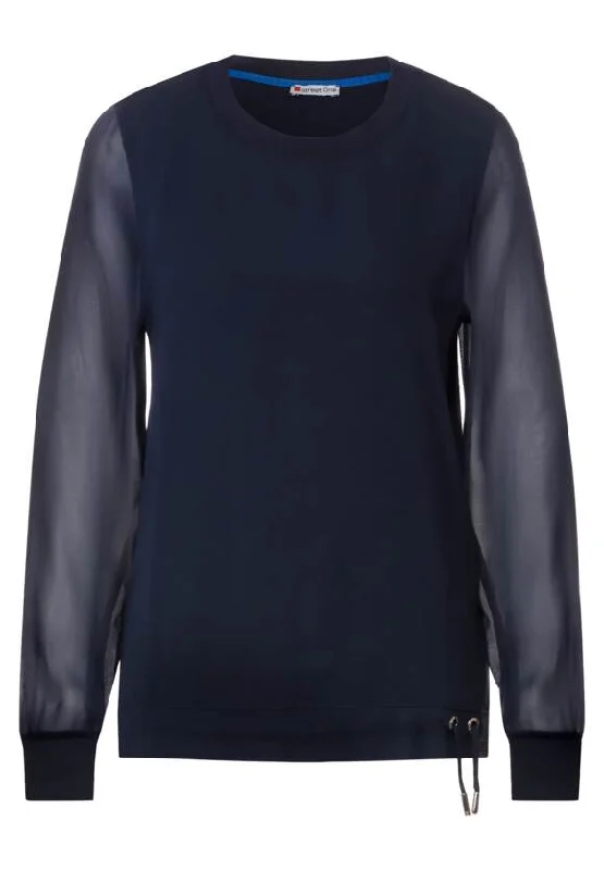 Street One Chiffon Matmix shirt-- Faux Fur Fabric Real Fur Fabric Shearling Fabric