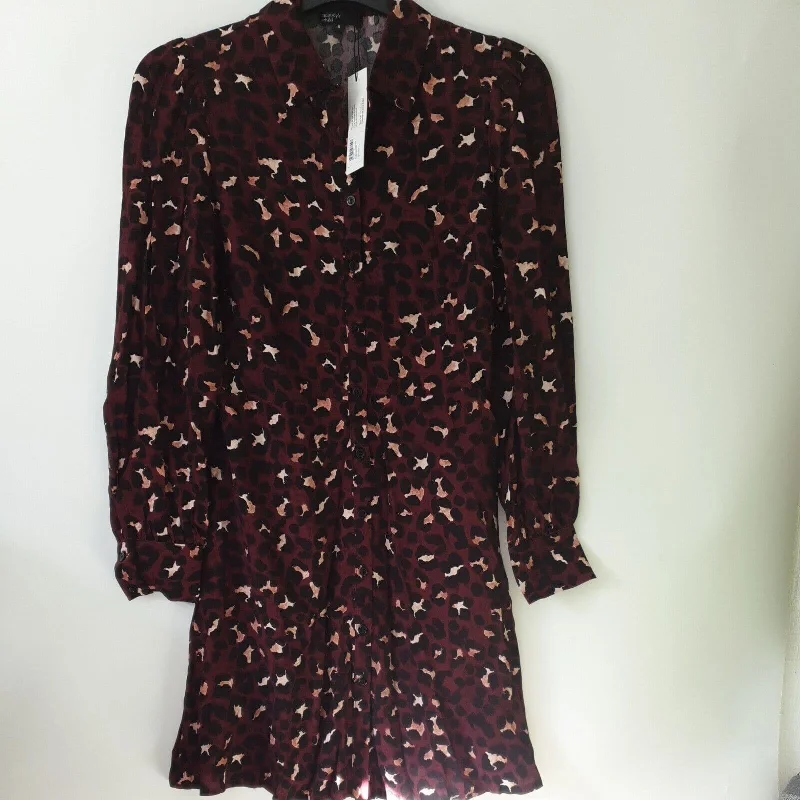 Nobodys Child Burgundy Leopard Print Tessie Mini Dress Uk8****Ref V26 Classic Floral Mini Dress