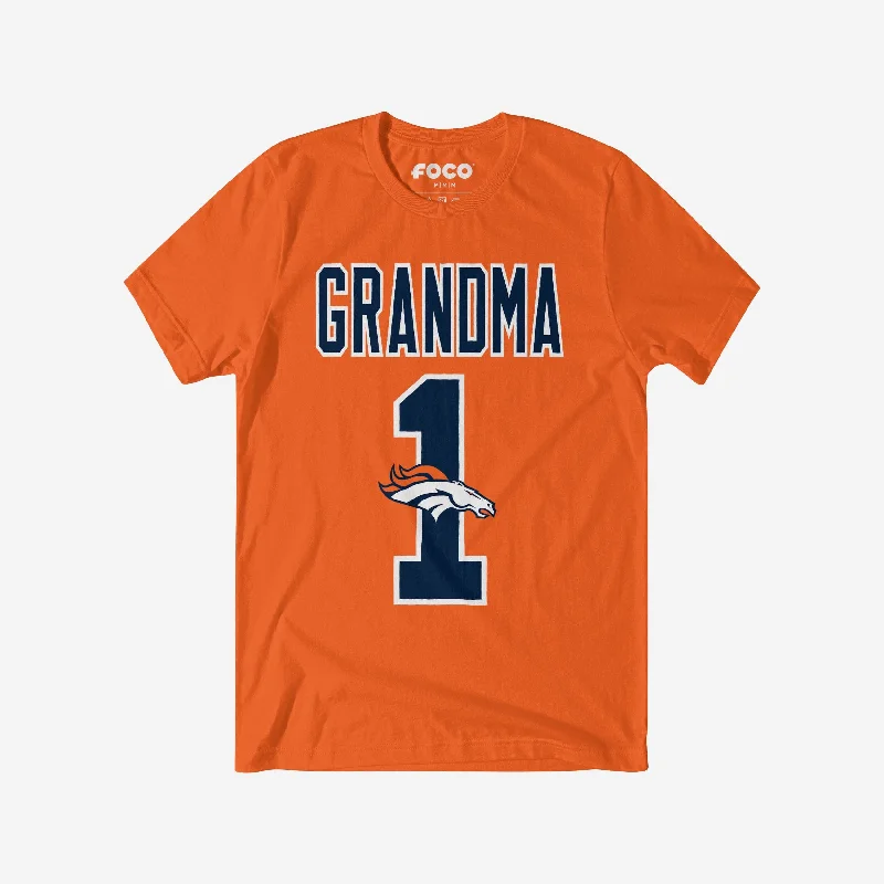 Denver Broncos Number 1 Grandma T-Shirt-- Houndstooth Herringbone Solid