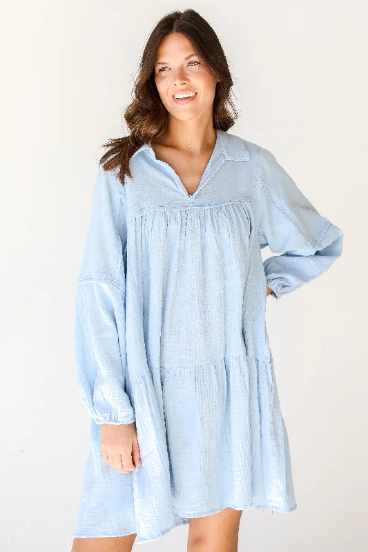 Springtime Bliss Linen Mini Dress Comfortable Boho Mini Dress