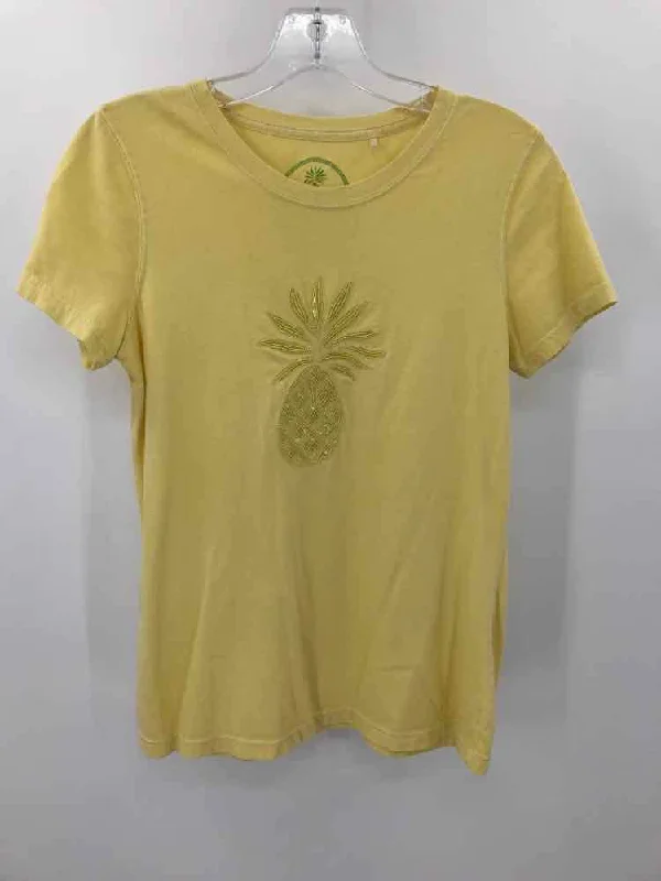 Pre-Owned Tommy Bahama Yellow Size Small Graphic T-shirt-- Satin Fabric Silk Fabric Chiffon Fabric Pre-Owned Tommy Bahama Yellow Size Small Graphic T-shirt-- Satin Fabric Silk Fabric Chiffon Fabric