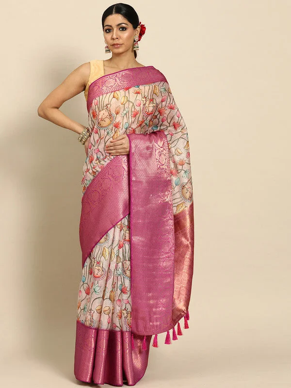 Beige Munga Silk Digital Print Animal Print Saree with Unstitched Blouse - Hiral Fashion Textured Cotton Blouse Beige Munga Silk Digital Print Animal Print Saree with Unstitched Blouse - Hiral Fashion Textured Cotton Blouse