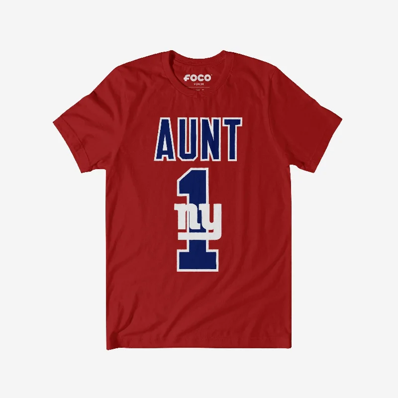 New York Giants Number 1 Aunt T-Shirt -- Basic T-Shirt Crew Neck Short Sleeve