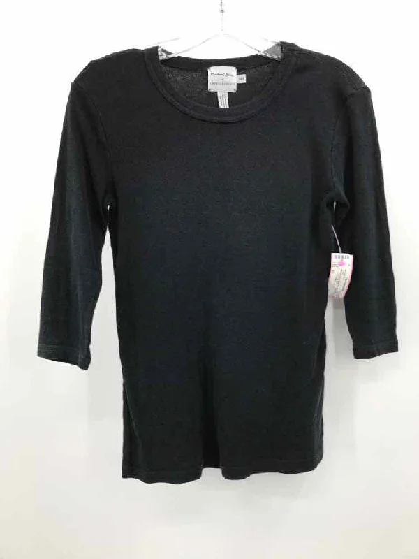 Pre-Owned Michael Stars Black Size XS T-shirt-- Houndstooth Herringbone Solid