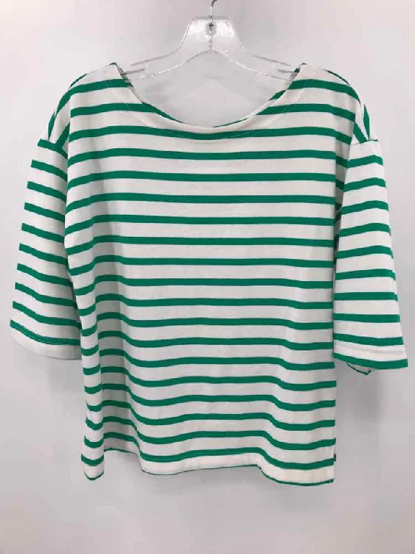Pre-Owned Like Love White Size Small Stripe T-shirt-- Nylon Fabric Polyester Fabric Spandex Fabric Pre-Owned Like Love White Size Small Stripe T-shirt-- Nylon Fabric Polyester Fabric Spandex Fabric