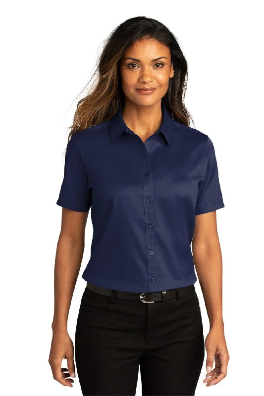 Custom Embroidered Ladies Short Sleeve SuperPro React Twill Shirt. LW809-- Welt Pockets Slit Pockets Flap Pockets Custom Embroidered Ladies Short Sleeve SuperPro React Twill Shirt. LW809-- Welt Pockets Slit Pockets Flap Pockets
