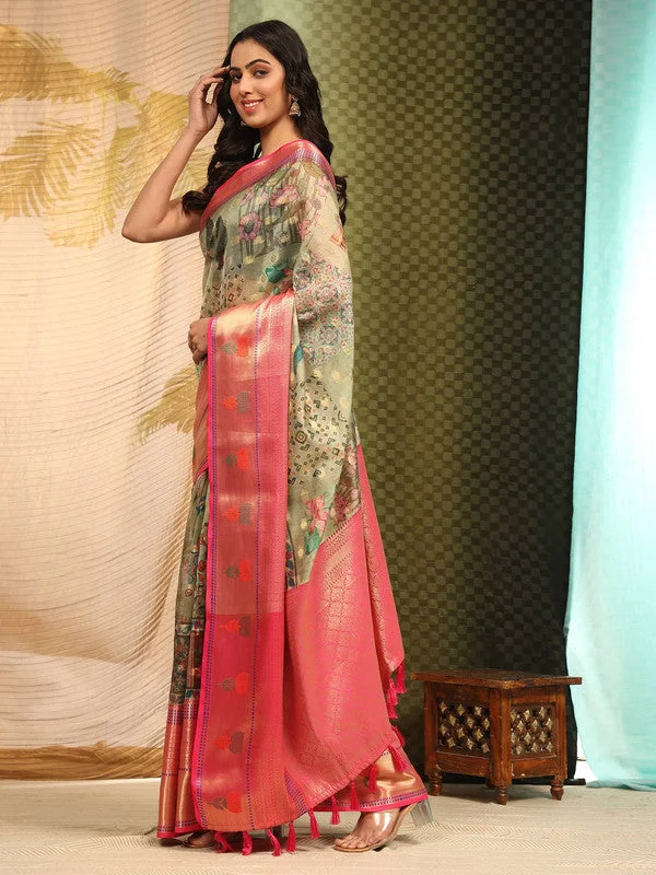 Multicolor Art Silk Digital Print Floral Saree with Unstitched Blouse - Hiral Fashion Sleeveless Summer Blouse Multicolor Art Silk Digital Print Floral Saree with Unstitched Blouse - Hiral Fashion Sleeveless Summer Blouse