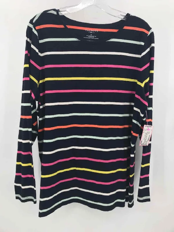 Pre-Owned Talbots Navy Size 1X Stripe Long Sleeve T-shirt-- Houndstooth Herringbone Solid Pre-Owned Talbots Navy Size 1X Stripe Long Sleeve T-shirt-- Houndstooth Herringbone Solid