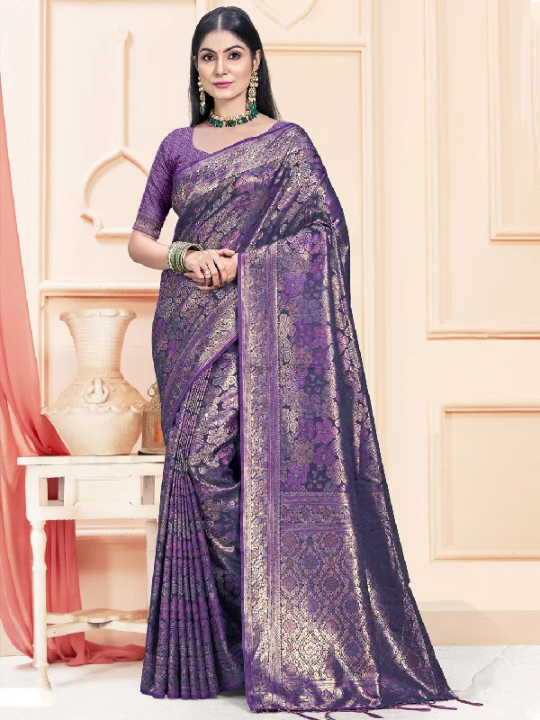 Women Lavender Satin Silk Saree With Un Stitched Blouse - Aanika Sleeveless Summer Blouse Women Lavender Satin Silk Saree With Un Stitched Blouse - Aanika Sleeveless Summer Blouse