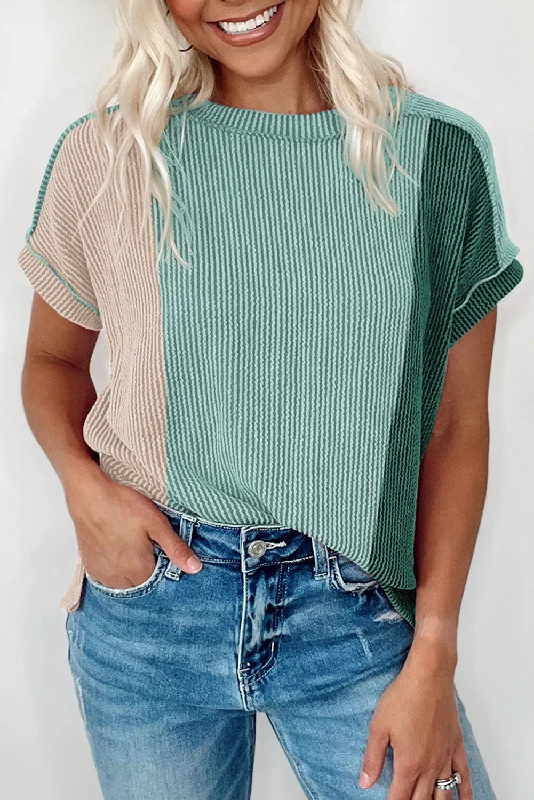 Mint Green Textured Colorblock Crew Neck T Shirt-- Jersey Fabric Tulle Fabric Batik Fabric Mint Green Textured Colorblock Crew Neck T Shirt-- Jersey Fabric Tulle Fabric Batik Fabric
