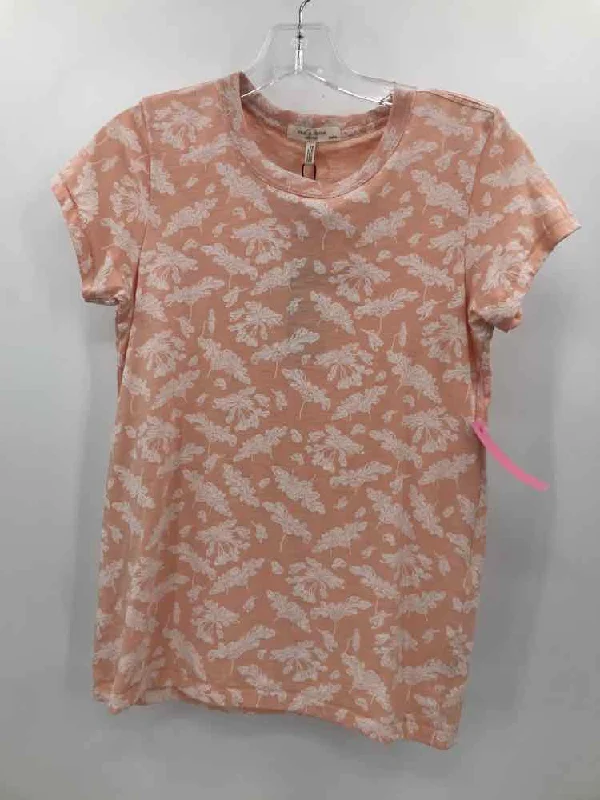 Pre-Owned Rag & Bone Orange Size XS Printed T-shirt-- Hooded Caped Shawl Collar