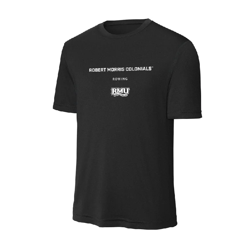 Robert Morris - NCAA Women's Rowing : Lily Davis - Activewear T-Shirt-- Notch Collar Peter Pan Collar Cowl Neck Robert Morris - NCAA Women's Rowing : Lily Davis - Activewear T-Shirt-- Notch Collar Peter Pan Collar Cowl Neck