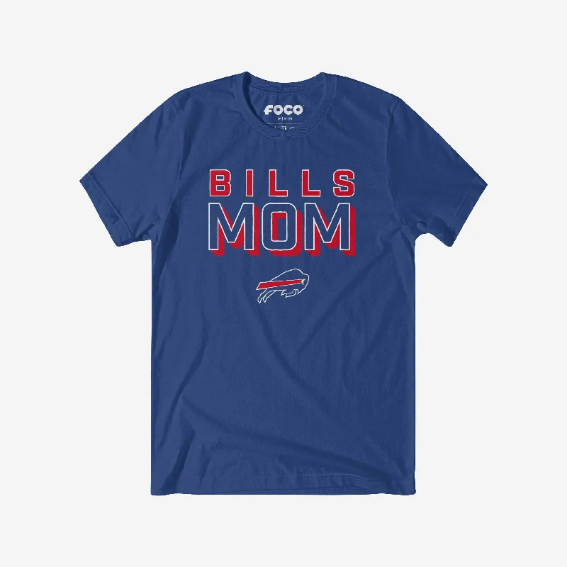 Buffalo Bills Team Mom T-Shirt-- Beaded Sequined Faux Fur
