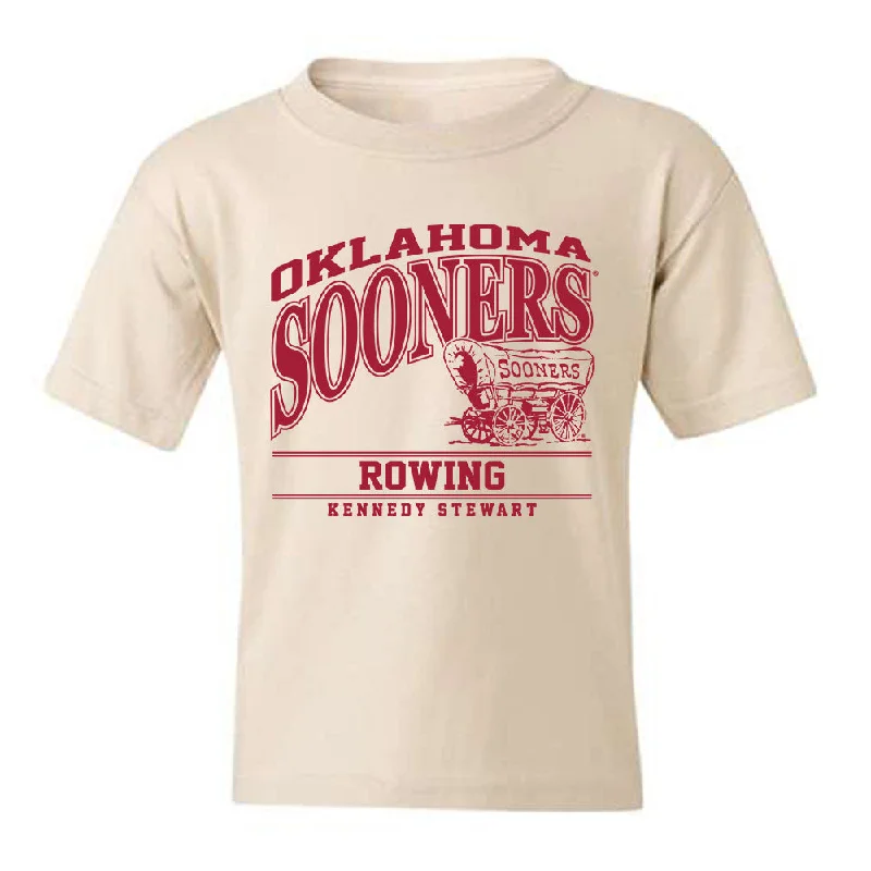 Oklahoma - NCAA Women's Rowing : Kennedy Stewart - Classic Fashion Shersey Youth T-Shirt-- Striped Floral Plaid Oklahoma - NCAA Women's Rowing : Kennedy Stewart - Classic Fashion Shersey Youth T-Shirt-- Striped Floral Plaid