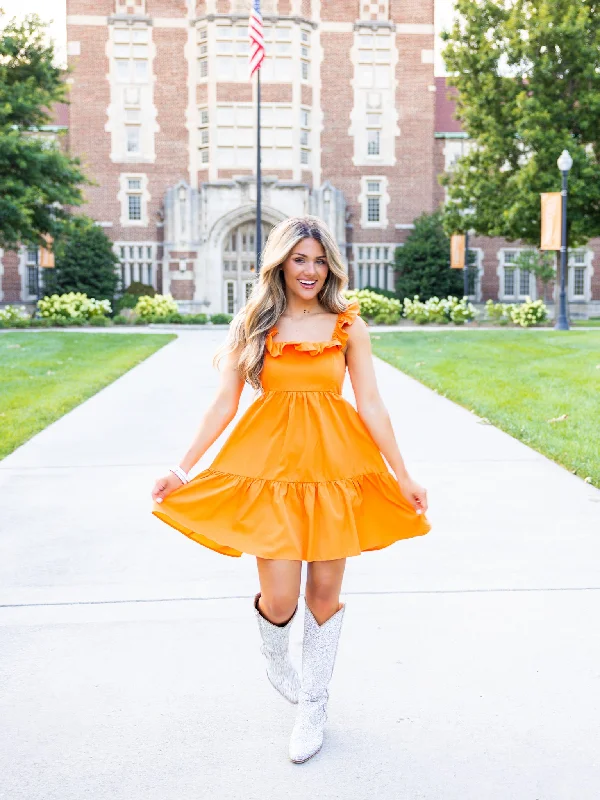 Touchdown Throwdown Ruffle Mini Dress Fashionable A-Line Mini Dress