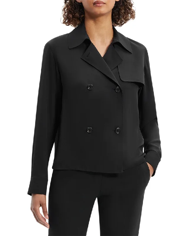 Theory Trench Blouse Elegant Lace Blouse