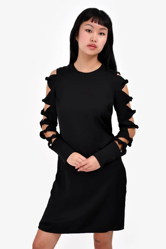 Victoria Beckham Black Cut-Out Sleeve Detailed Mini Dress Size 4 Cozy Cotton Mini Dress Victoria Beckham Black Cut-Out Sleeve Detailed Mini Dress Size 4 Cozy Cotton Mini Dress