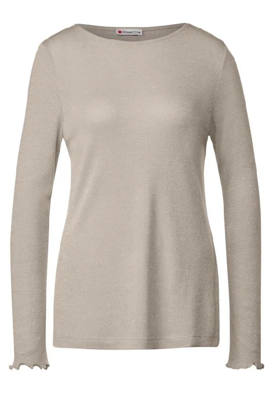 Street One QR Basic Lurex Shirt-- Satin Fabric Silk Fabric Chiffon Fabric