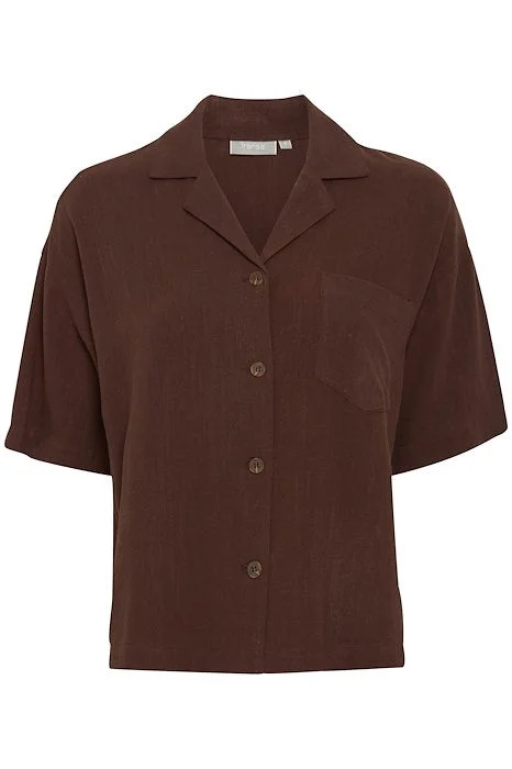 Fransa Atel Shirt-- Hooded Caped Shawl Collar