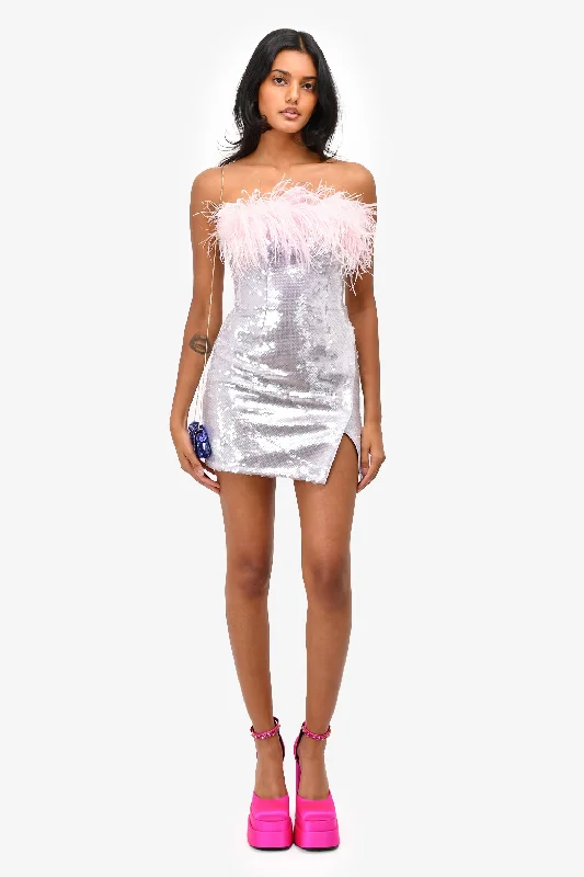 Self Portrait Purple Sequin/Feather Sleeveless Mini Dress Size 0 Comfortable Casual Mini Dress Self Portrait Purple Sequin/Feather Sleeveless Mini Dress Size 0 Comfortable Casual Mini Dress