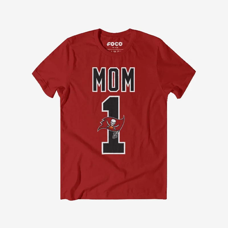 Tampa Bay Buccaneers Number 1 Mom T-Shirt-- Welt Pockets Slit Pockets