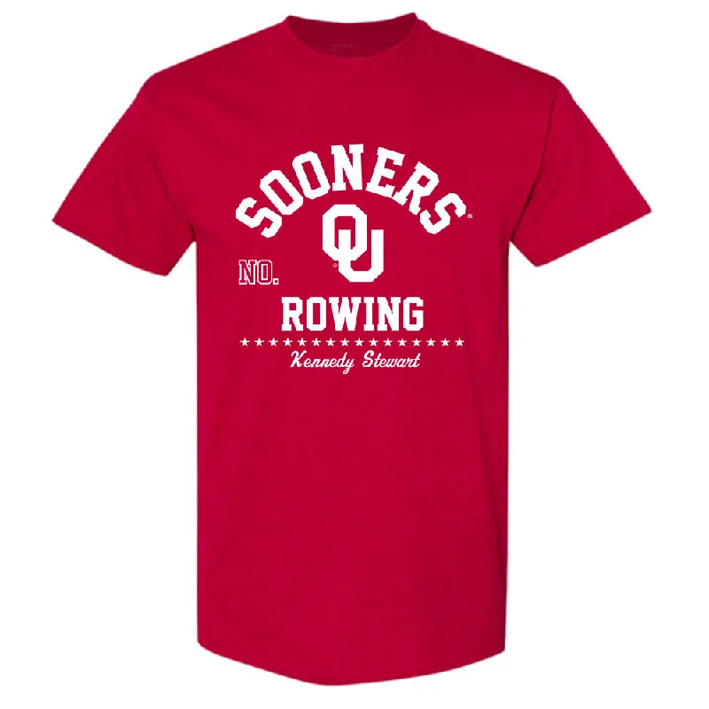 Oklahoma - NCAA Women's Rowing : Kennedy Stewart - Classic Fashion Shersey T-Shirt-- Notch Collar Peter Pan Collar Cowl Neck Oklahoma - NCAA Women's Rowing : Kennedy Stewart - Classic Fashion Shersey T-Shirt-- Notch Collar Peter Pan Collar Cowl Neck
