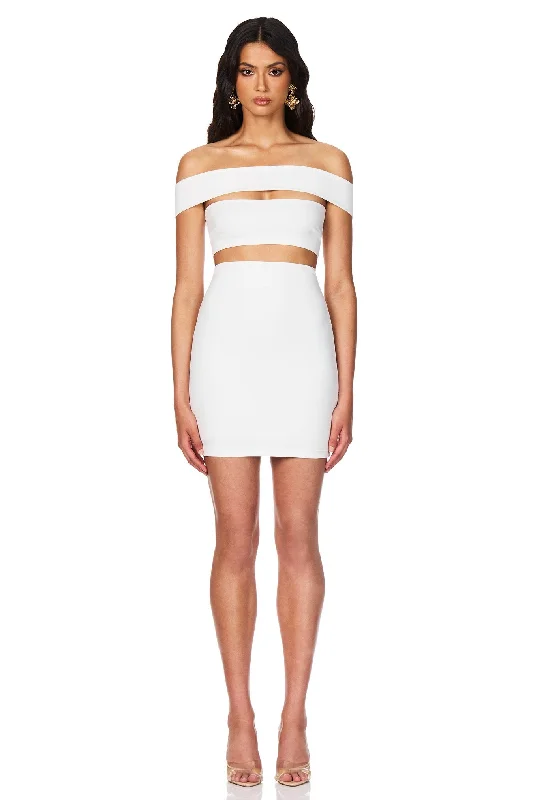 Nookie Naomi Mini Dress - Ivory Stylish Puff Sleeve Mini Dress