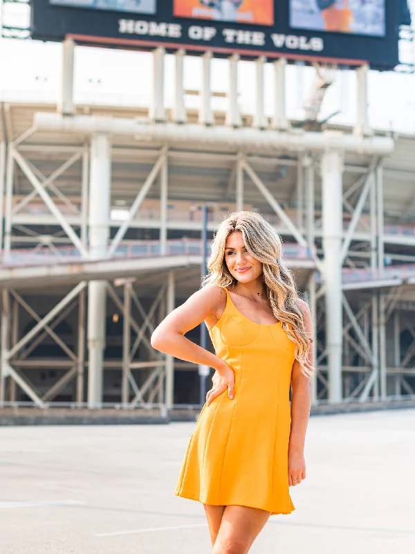 Check the Scoreboard Flare Mini Dress Classic Striped Mini Dress