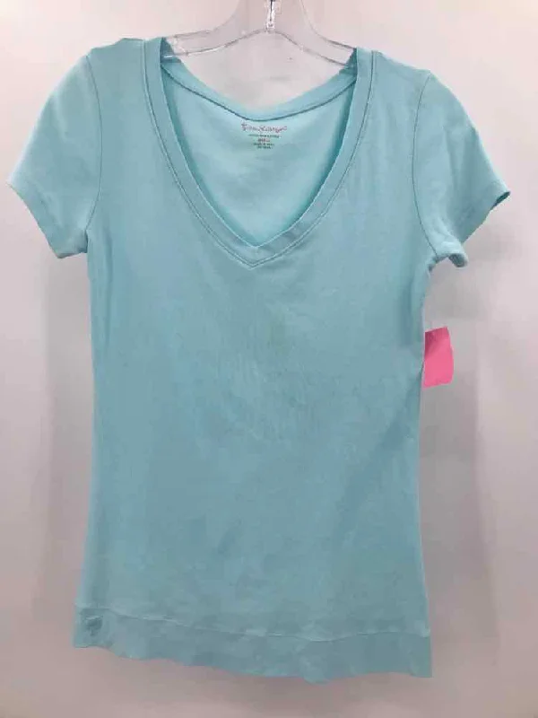 Pre-Owned Lilly Pulitzer Blue Size Small T-shirt-- Mesh Canvas Denim