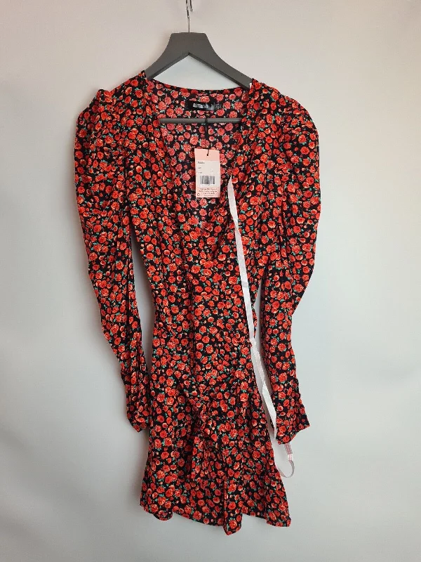 Missguided Red Floral Print Wrap Front Mini Dress Size 8 **** V48 Trendy Tie-Dye Mini Dress Missguided Red Floral Print Wrap Front Mini Dress Size 8 **** V48 Trendy Tie-Dye Mini Dress