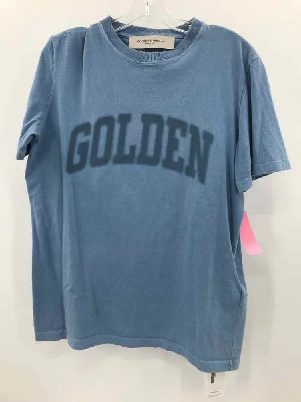 Pre-Owned Golden Goose Blue Size Small T-shirt-- Rayon Fabric Velvet Fabric Corduroy Fabric Pre-Owned Golden Goose Blue Size Small T-shirt-- Rayon Fabric Velvet Fabric Corduroy Fabric
