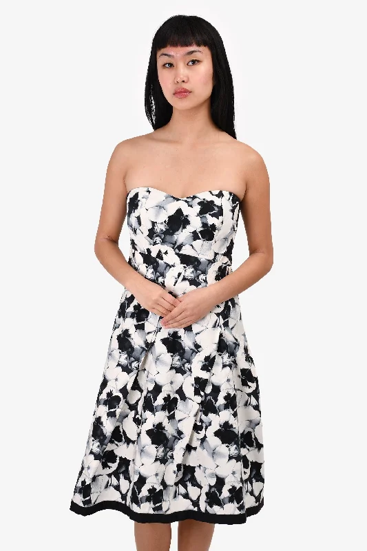 Carolina Herrera Black/White Floral Printed Strapless Mini Dress Size 6 Fashionable Lace Mini Dress Carolina Herrera Black/White Floral Printed Strapless Mini Dress Size 6 Fashionable Lace Mini Dress