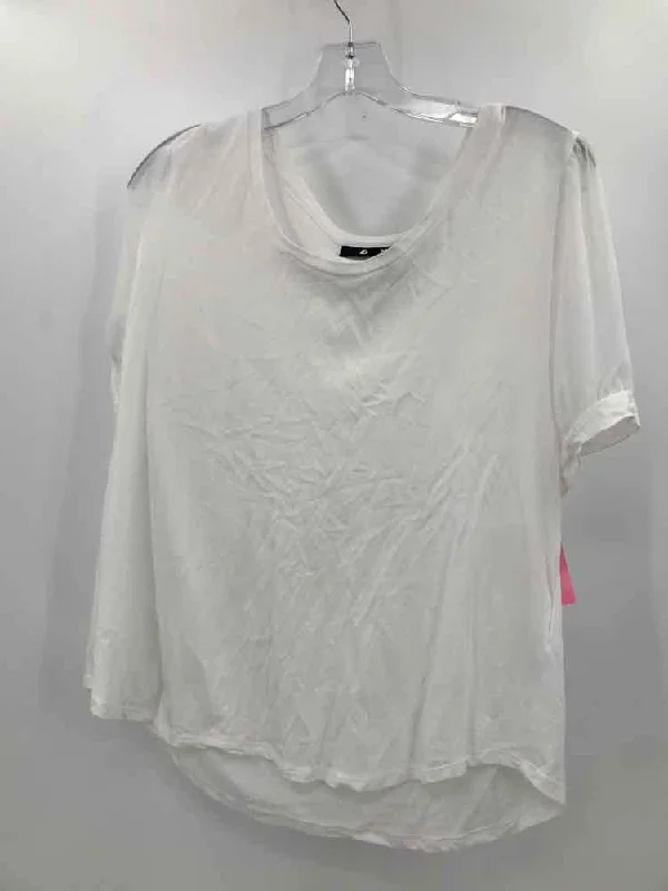 Pre-Owned DKNY White Size XL T-shirt-- Mesh Blend Leather Blend Suede Blend
