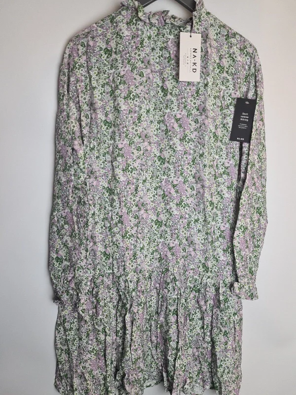 NA-KD Women's Frill Detail Floral Mini Dress Size 12 **** V83 Cozy T-Shirt Mini Dress NA-KD Women's Frill Detail Floral Mini Dress Size 12 **** V83 Cozy T-Shirt Mini Dress