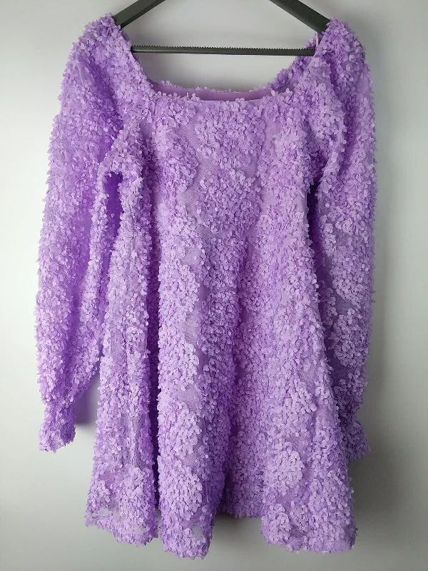 Pieces Lilac Appliqué Square Neck Mini Dress Size UK Small **** V30 Cozy T-Shirt Mini Dress Pieces Lilac Appliqué Square Neck Mini Dress Size UK Small **** V30 Cozy T-Shirt Mini Dress