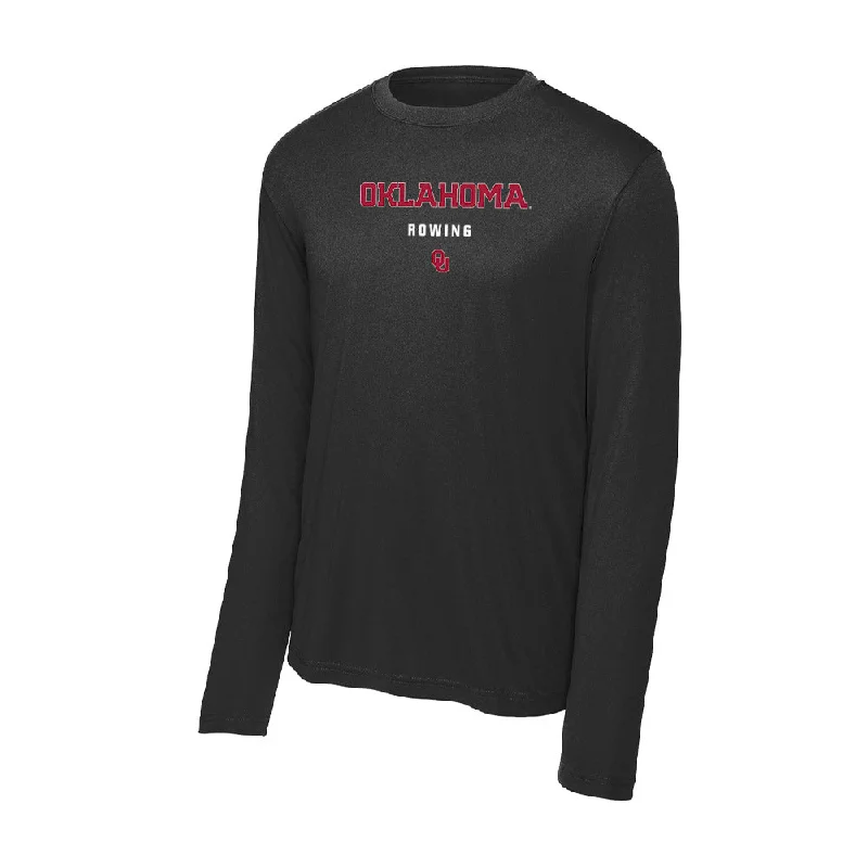 Oklahoma - NCAA Women's Rowing : Kennedy Stewart - Activewear Long Sleeve T-Shirt-- Graphic Embroidered Appliqued Oklahoma - NCAA Women's Rowing : Kennedy Stewart - Activewear Long Sleeve T-Shirt-- Graphic Embroidered Appliqued