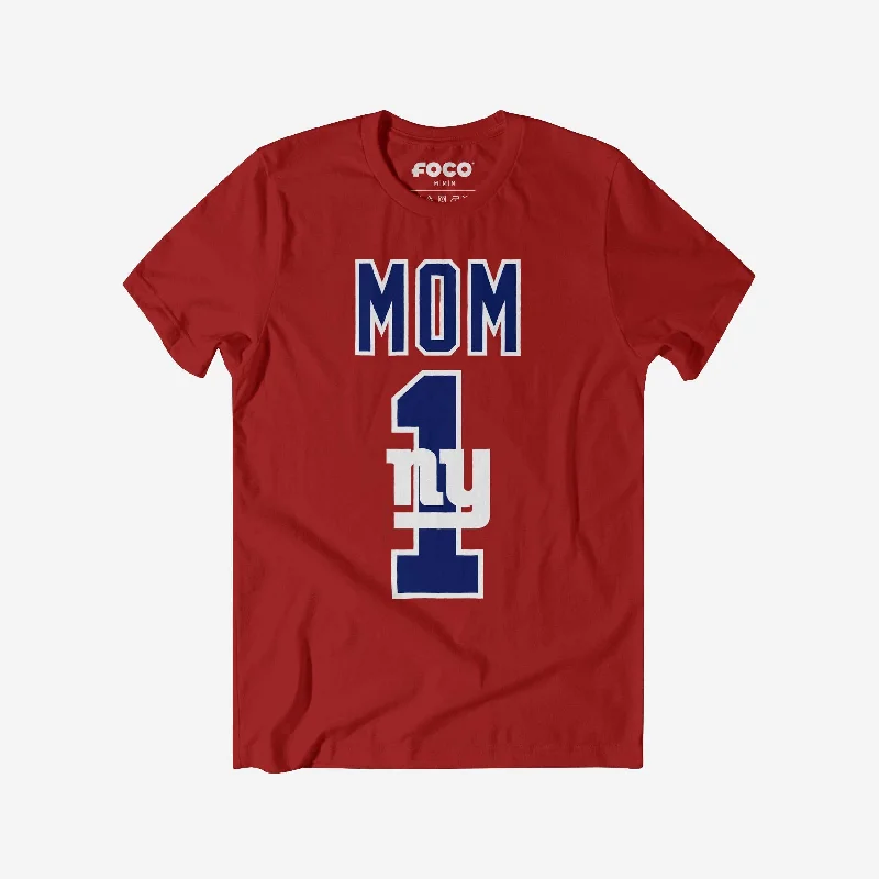 New York Giants Number 1 Mom T-Shirt-- Mesh Blend Leather Blend Suede Blend